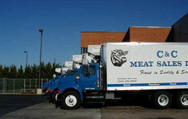 A team of our trucks posing for a photo