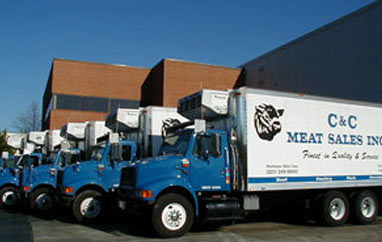 A team of our trucks posing for a photo